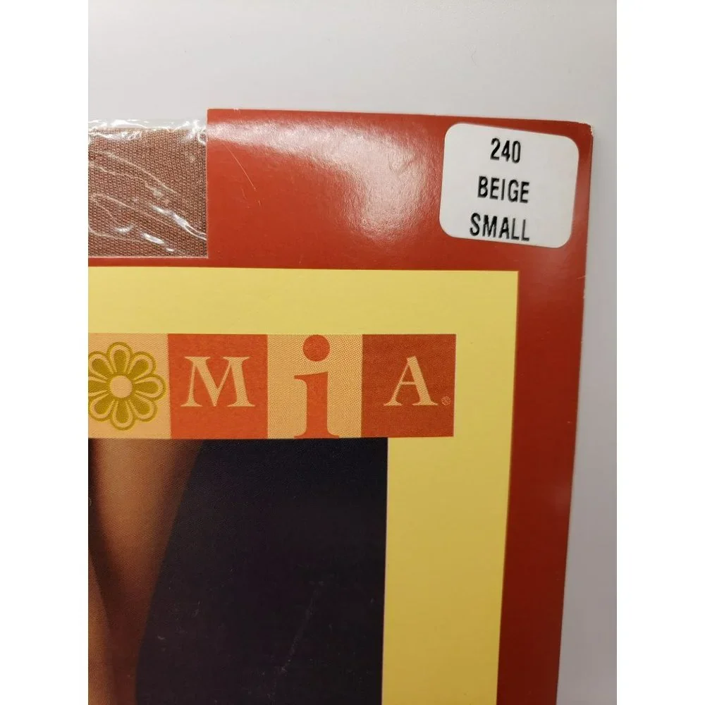 Cara Mia Hosiery Collection Lycra Sheer Reinforced Toe Beige Small Pantyhose Vtg